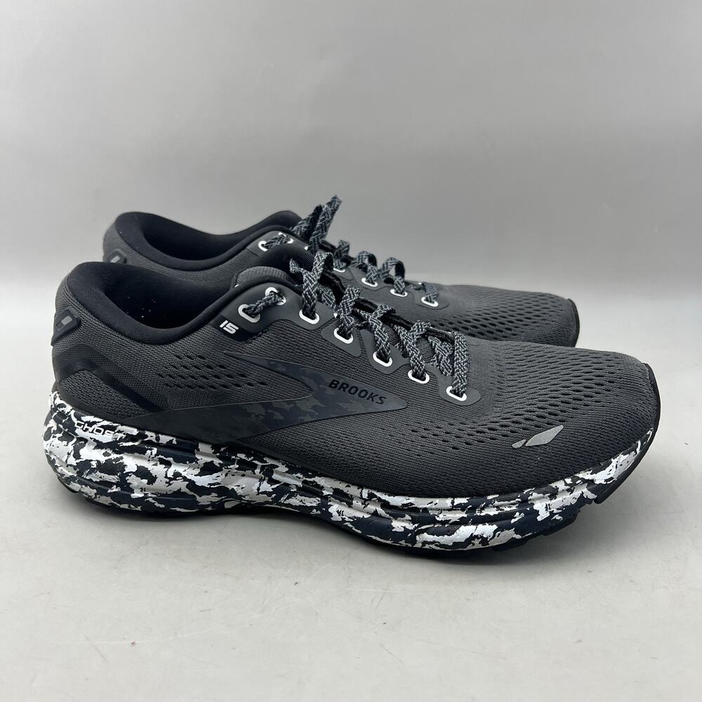Brooks Ghost 15 Running Shoes Women Size 8 B Gray Black Camo Comfort Sneakers
